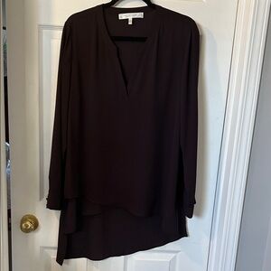 Long Sleeve Blouse in deep burgundy